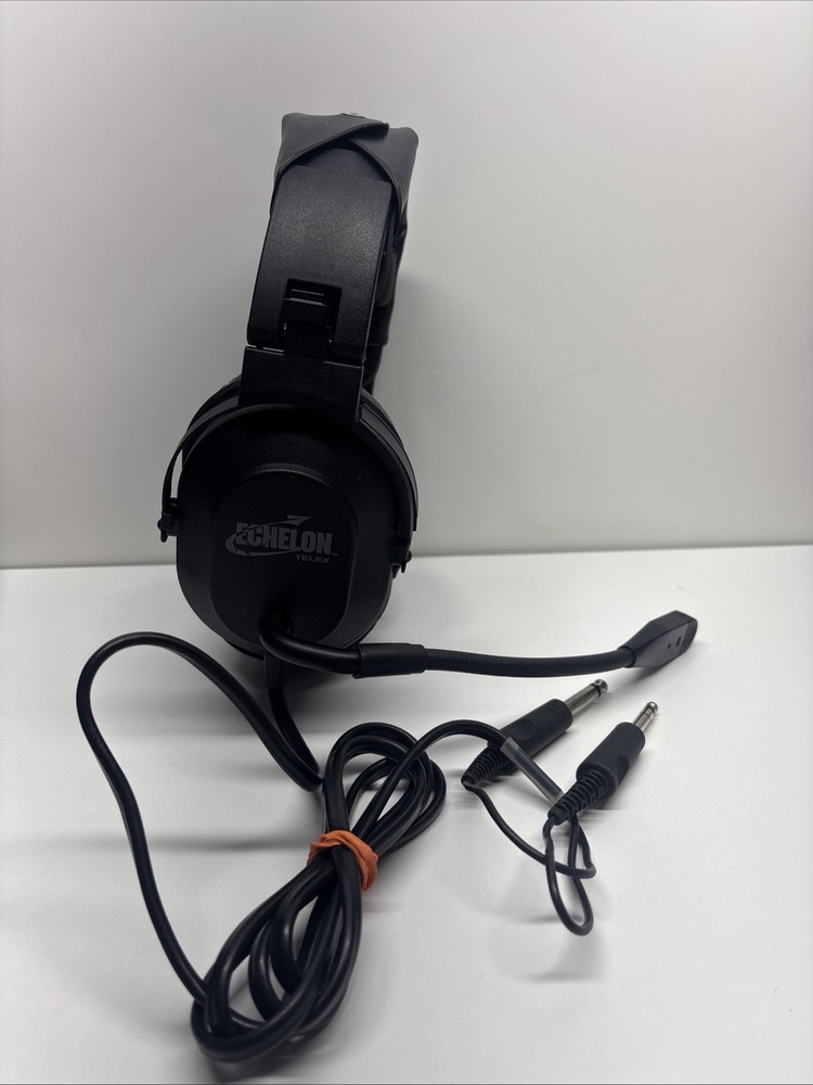 Echelon Telex Aviation Headset Dual Plug Tested Working