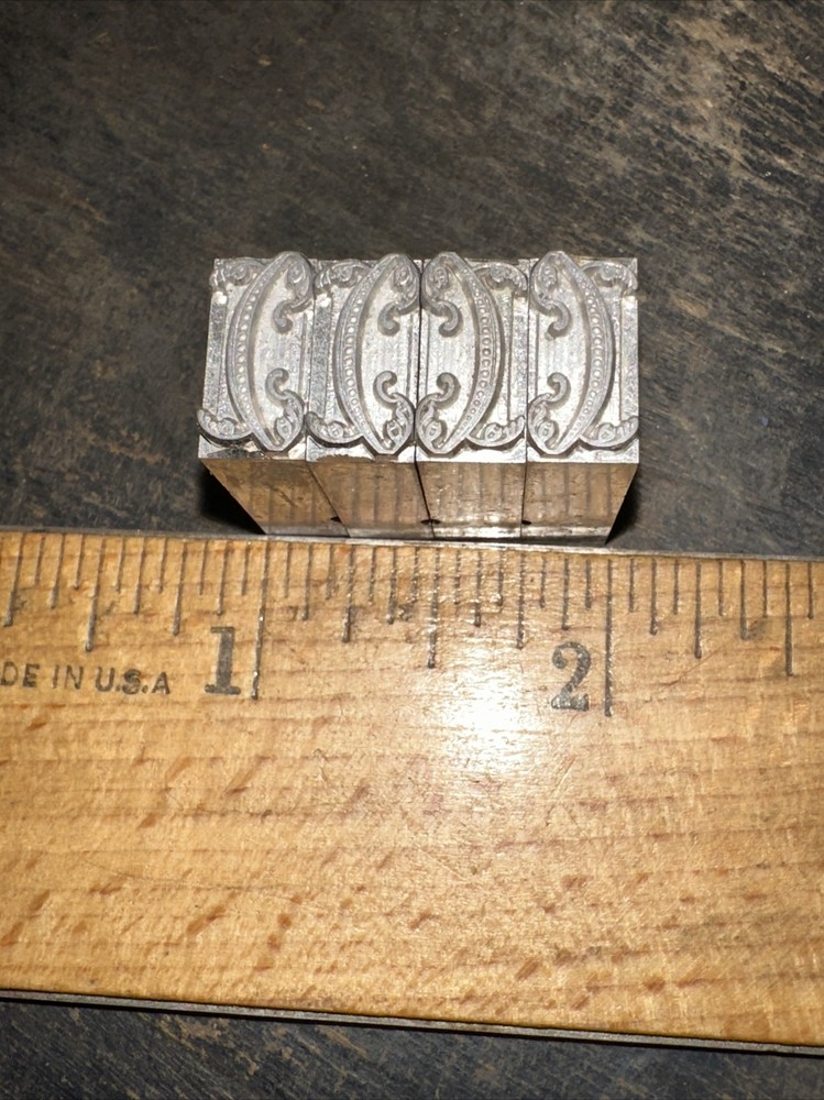 Print Blocks “ Ornamental Borders “ 4 Lead Blocks