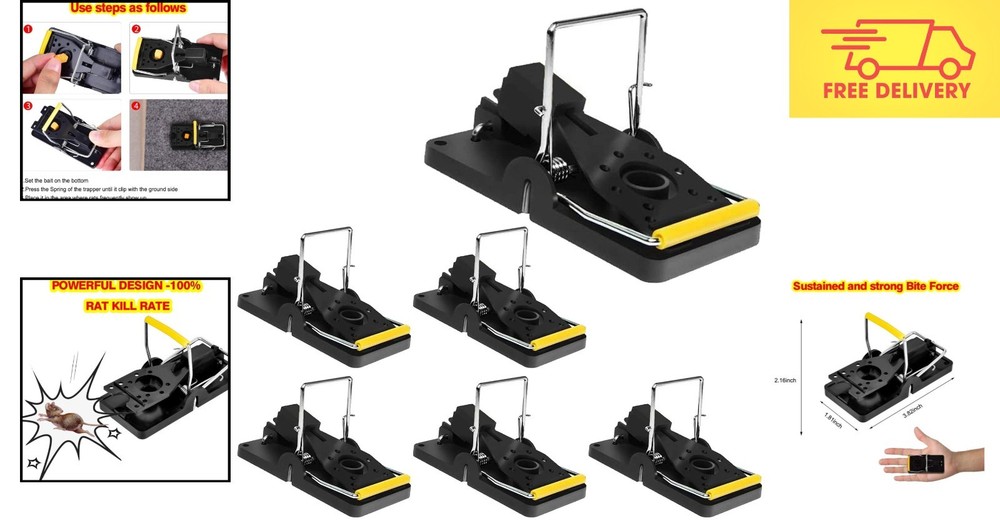 6-Pack Lightweight Reusable Mouse Traps for Quick Indoor and Outdoor Control