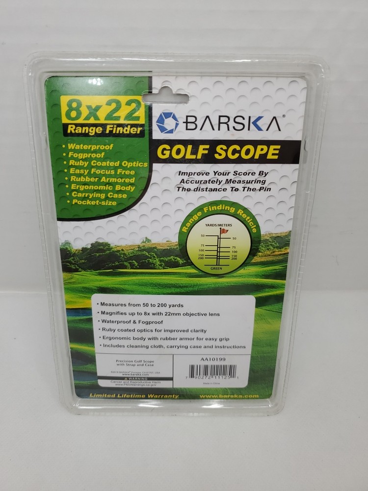Barska Golf Monocular Range Finder Scope with Case + Wrist Strap 8X 22mm AA10199