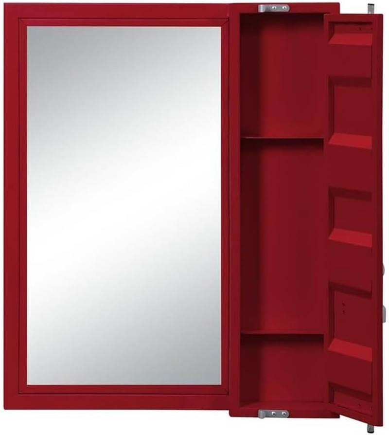 Stylish Red Cargo Vanity Mirror for Glamorous Touch-ups