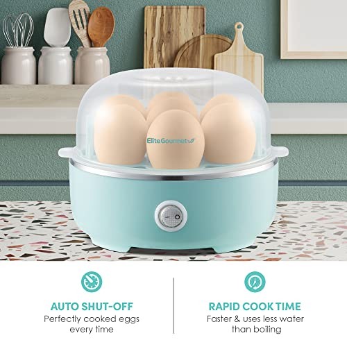 EGC115M Easy Egg Cooker Electric 7-Egg Capacity, Soft, 7 Egg Retro Mint