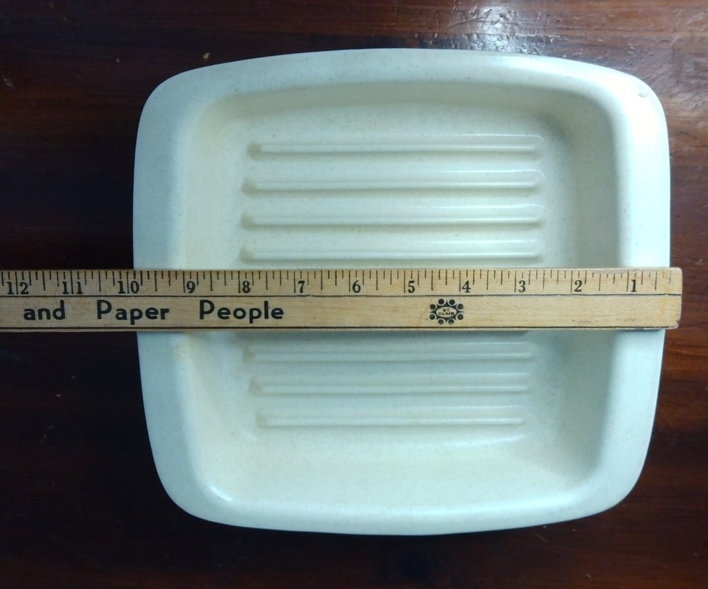 RARE Vintage Anchor Hocking Microceram ceramic 8” Square Open Roaster