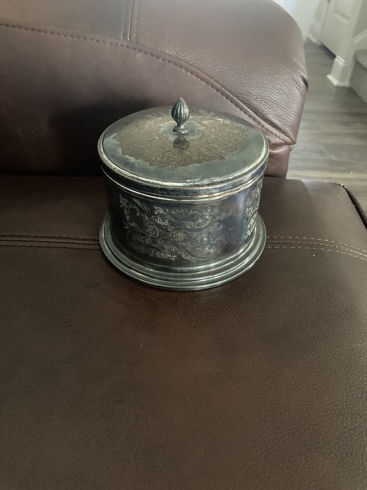 Vintage John Seymour Ltd. England Silverplate Lidded Container Tea Caddy ?