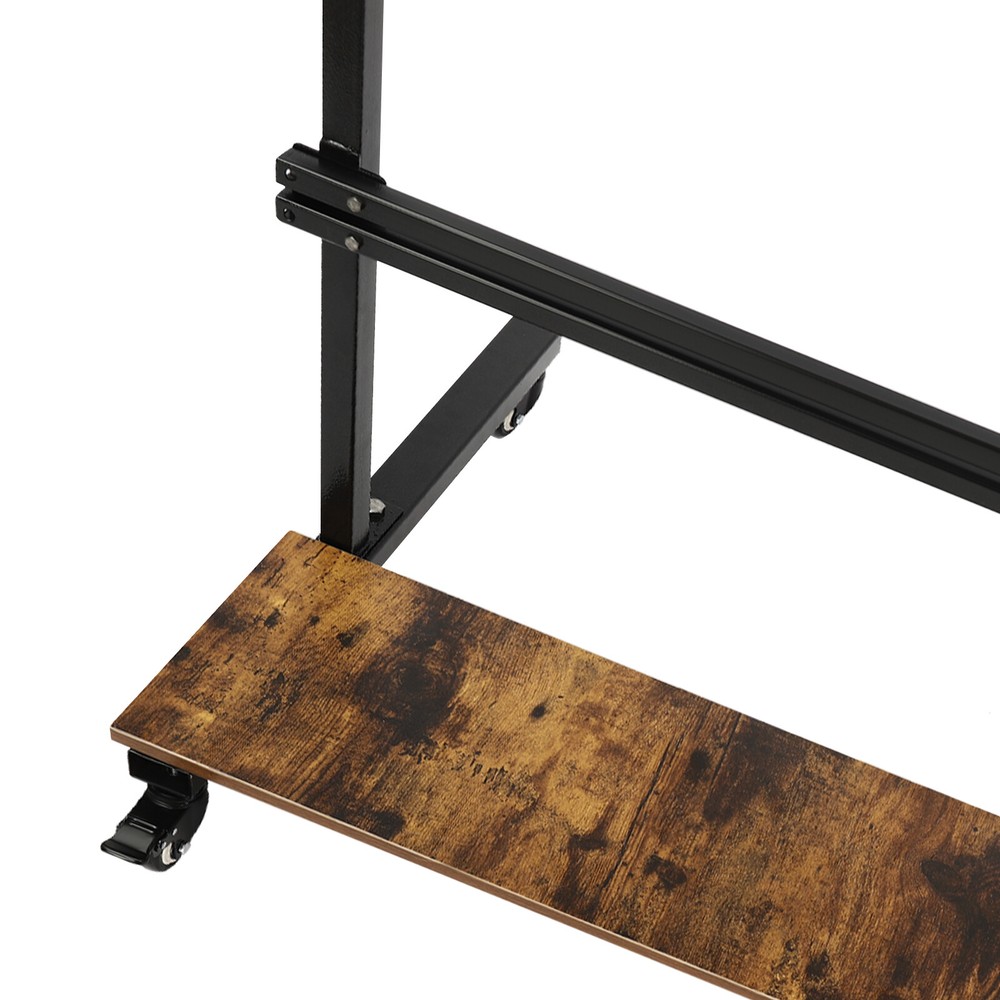 Rolling Laptop Desk Adjustable Height Computer Table Stand up Office Workstation