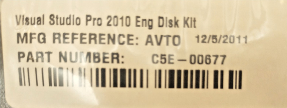 Visual Studio 2010 Professional Academic Disk Kit Sealed w Key C5E-00677 NEW