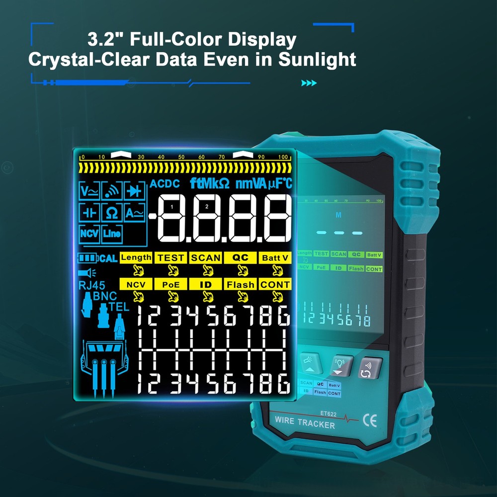 1-Advanced Network Cable Tester For Ethernet Maintenance