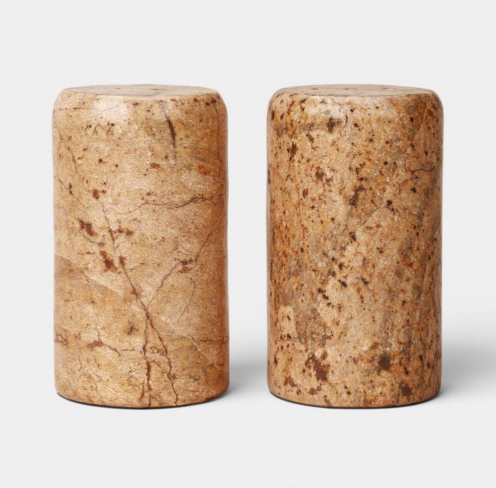 Salt & Pepper Shaker Set Is 2pc Heavy Marble Threshold