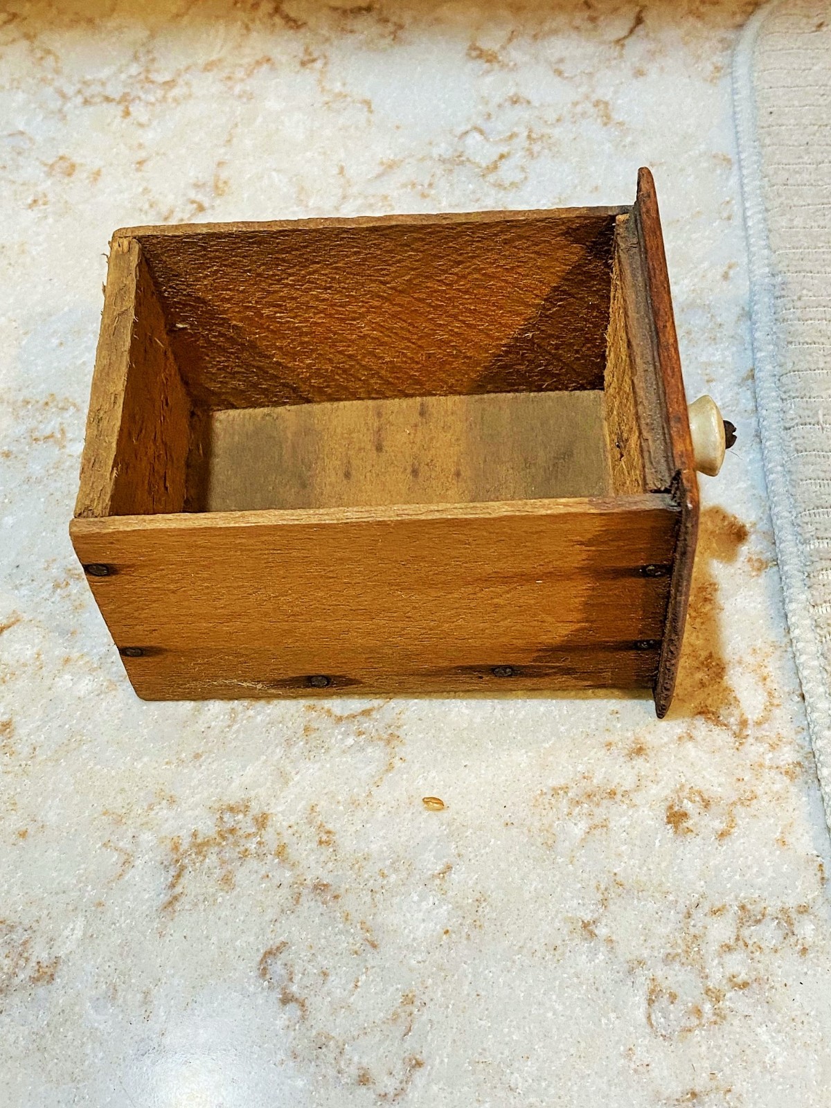 Antique OAK Wood Apothecary Spice Cabinet Primitive 11 Labeled Drawers 24" x 10"