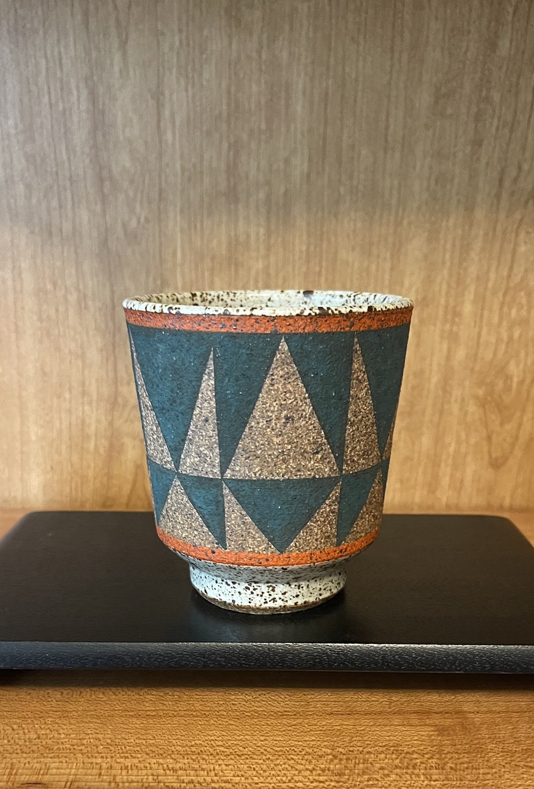 Kat & Roger Modernist Abstract Design Handmade Ceramic Cup