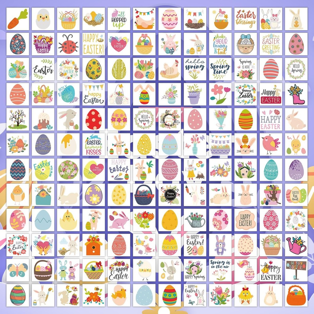 EMOME 408 Individually Wrapped Sheets Easter Tattoos for F