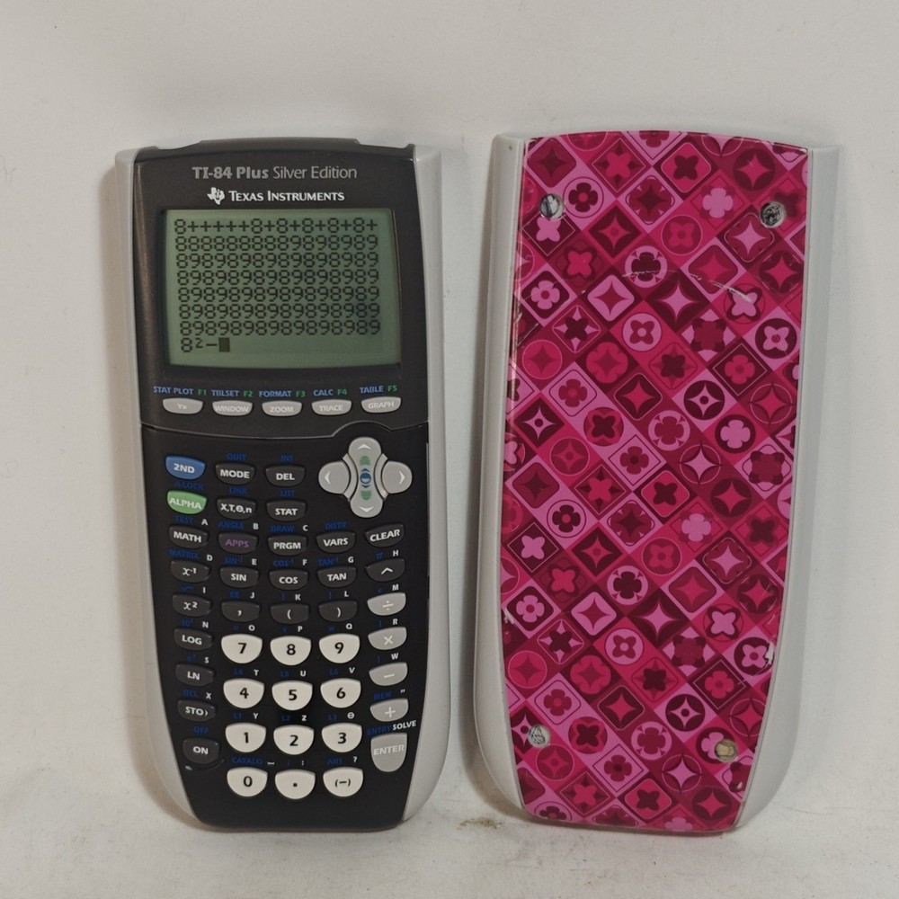 Texas Instruments TI-84 Plus Silver Edition Graphing Calculator Gray White Pink
