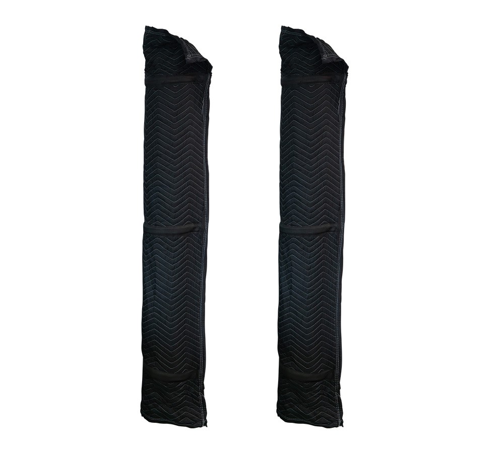 2 Pack 69"x11" Polyester Quilted Door Jamb Protector Pad w/ Hook and Loop Straps