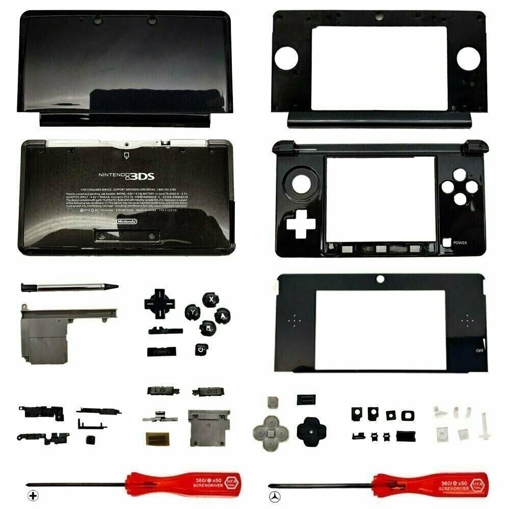 Housing Shell for Nintendo 3DS System Replacement Screen Tools Console Black