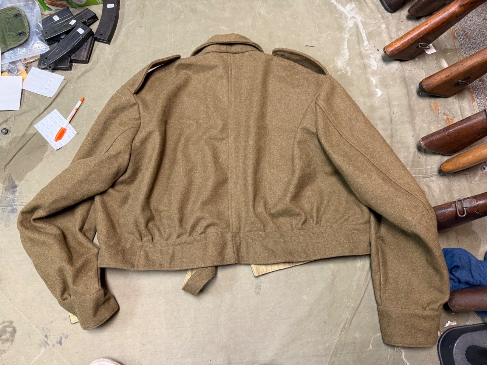 WWII BRITISH ARMY P1937 P37 WOOL BATTLEDRESS FIELD JACKET-SIZE 2XLARGE