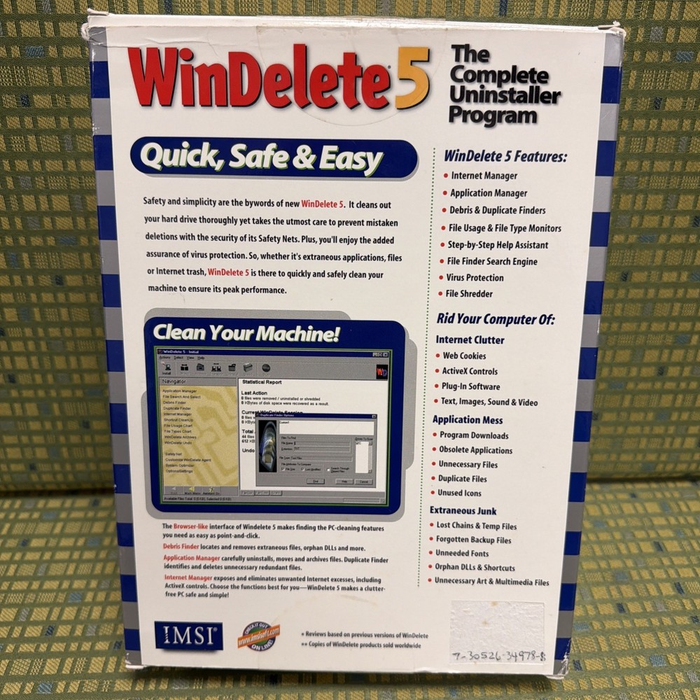 IMSI Win Delete 5 User Guide CD ROM For Windows The Complete Uninstaller Program