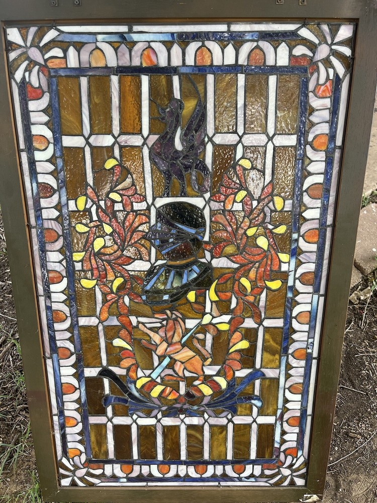 Antique Stained window panel large