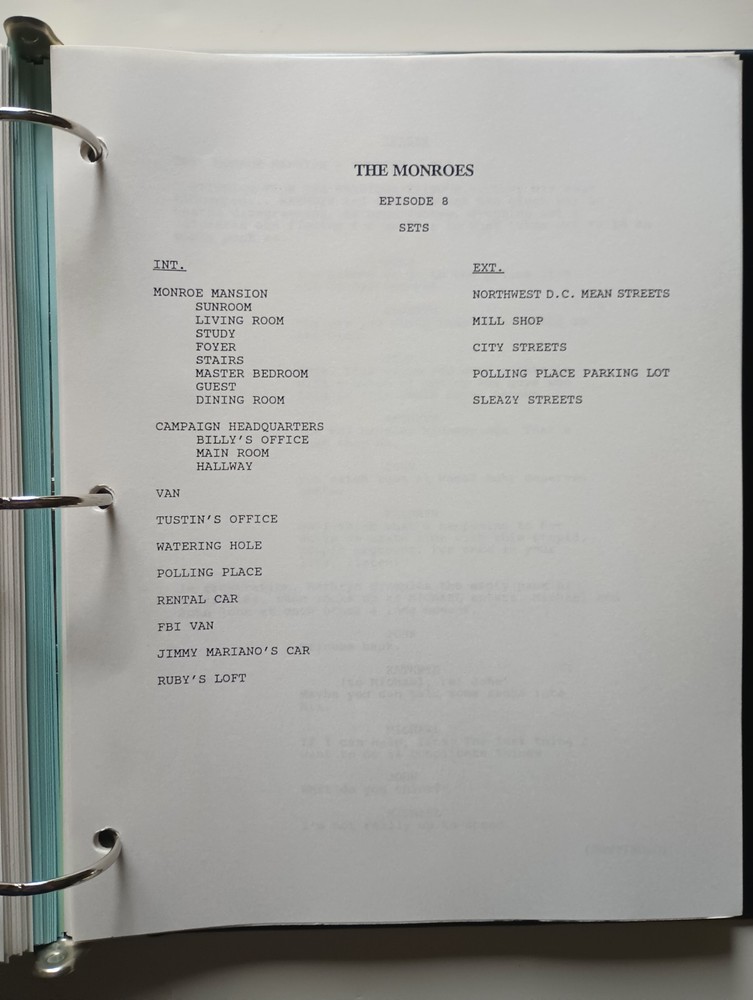 THE MONROES (1995) TV Soap Opera Scripts & Production Binder William Devane