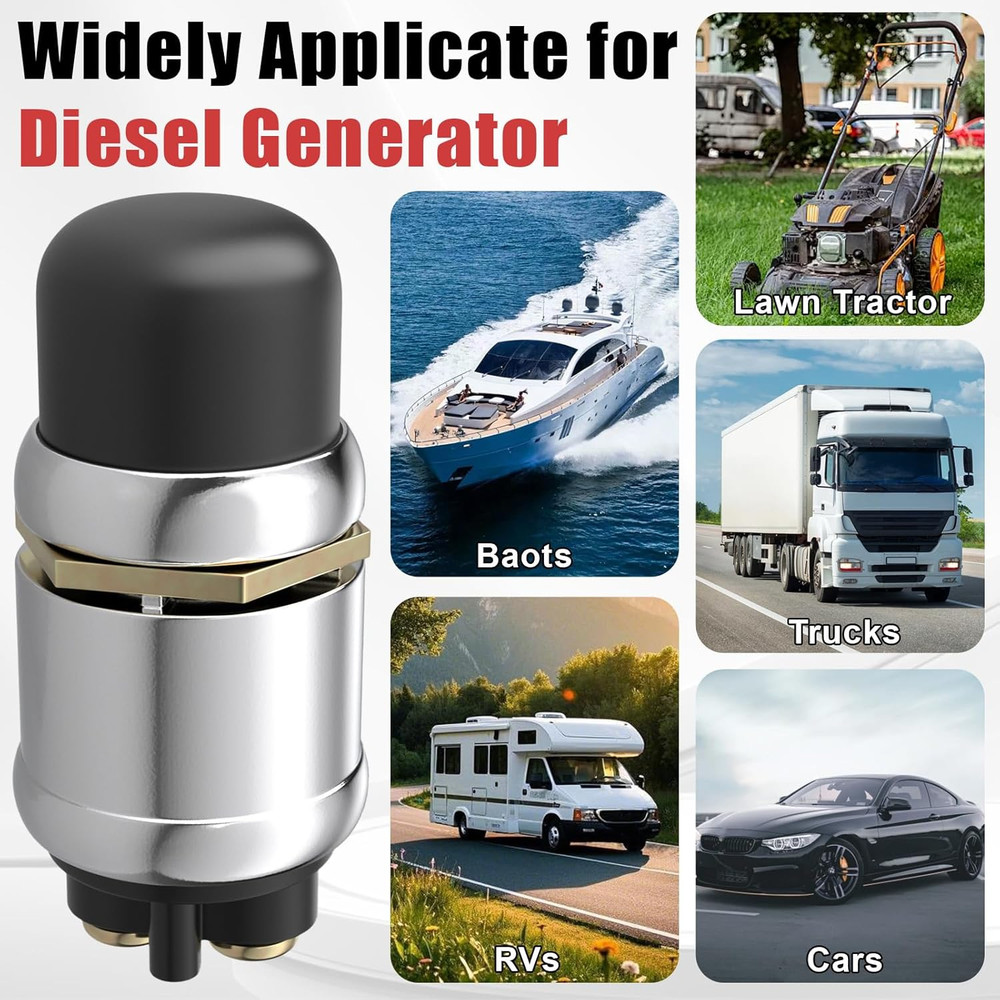 12V Push Button Starter Switch Waterproof Engine Start Button 50A