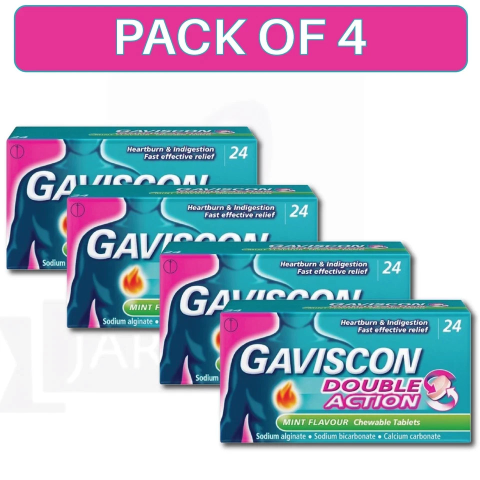 4 PACK - Gav-I$Con Double Action Tablets - (48 Count Each)