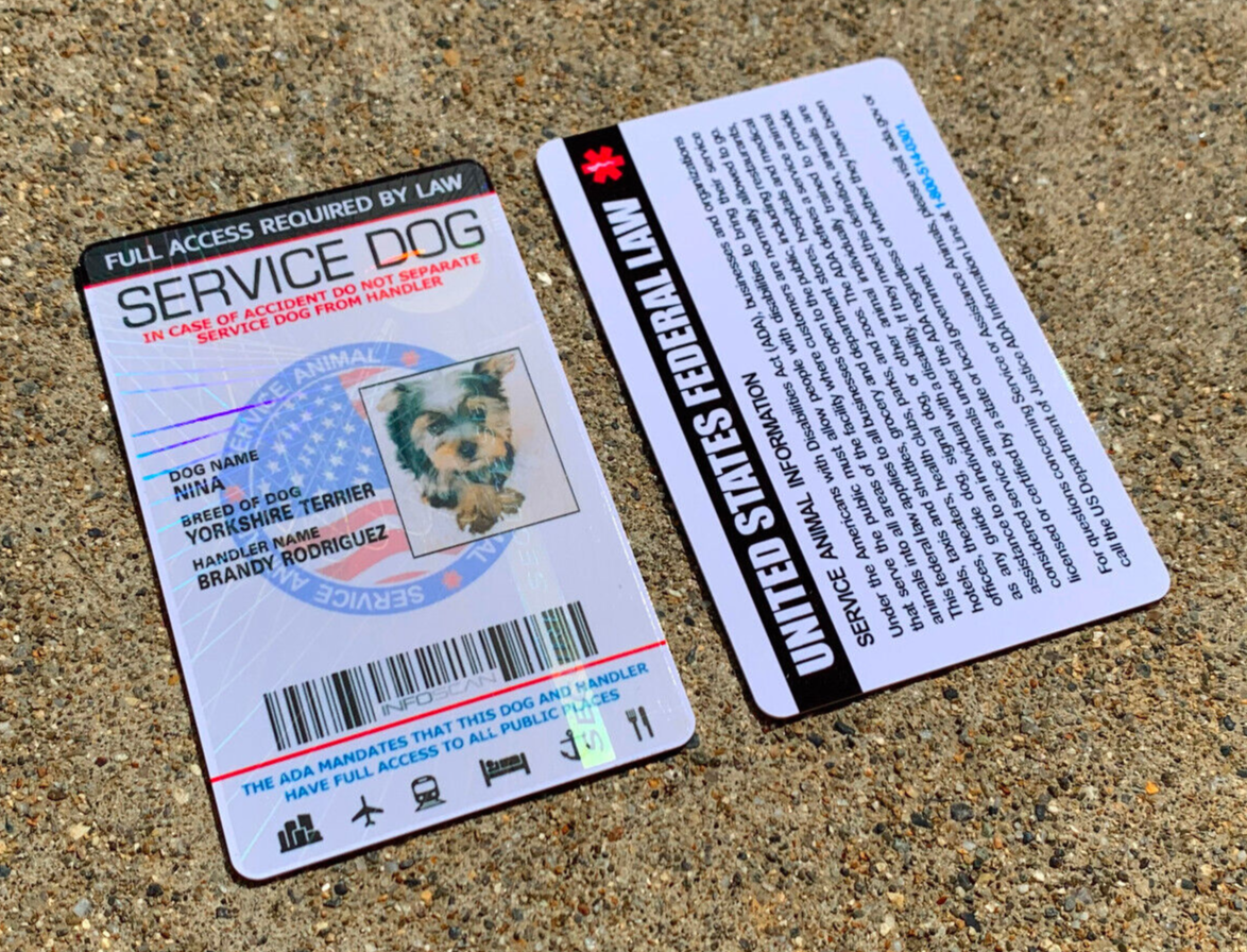 Service Dog ID Card Customized Holographic
