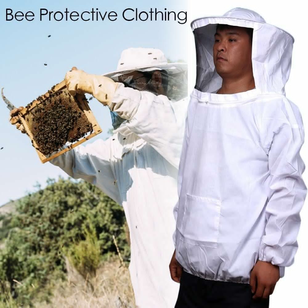 Bee Keeping Suit Jacket Smock Hat Protective Coat Veil Beekeeping Pull Tops Over