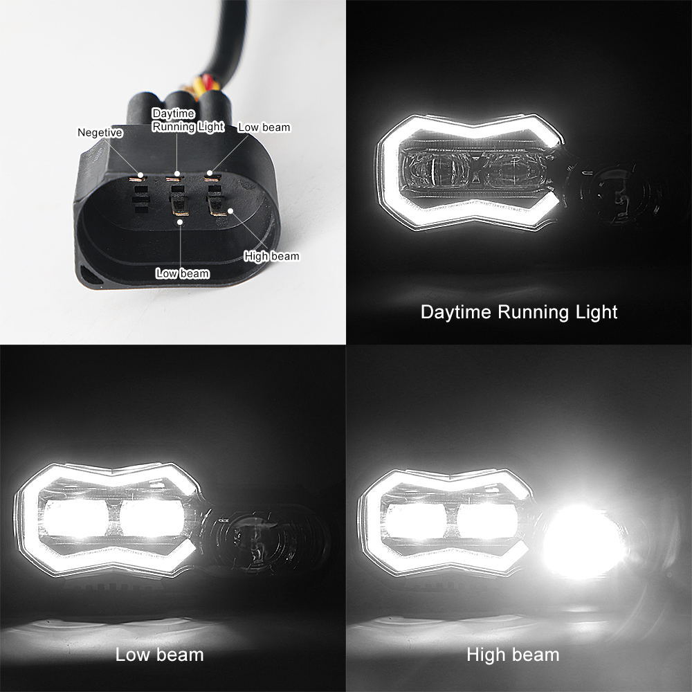 DOT Black LED Headlight Assembly Hi/Lo DRL Lamp EMC For BMW F800GS F700GS F650GS
