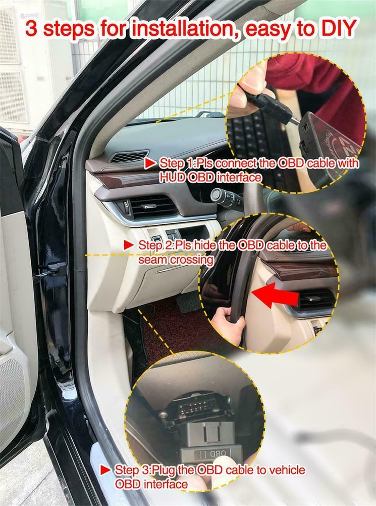 C500 Car HUD Head Up Display Speedometer Windshield Projector Diagnostic Tool