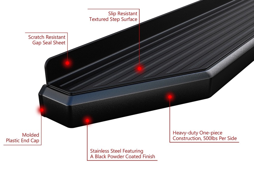 APS Premium 6" Black Side Steps Fit 07-18 Silverado Sierra Double Cab