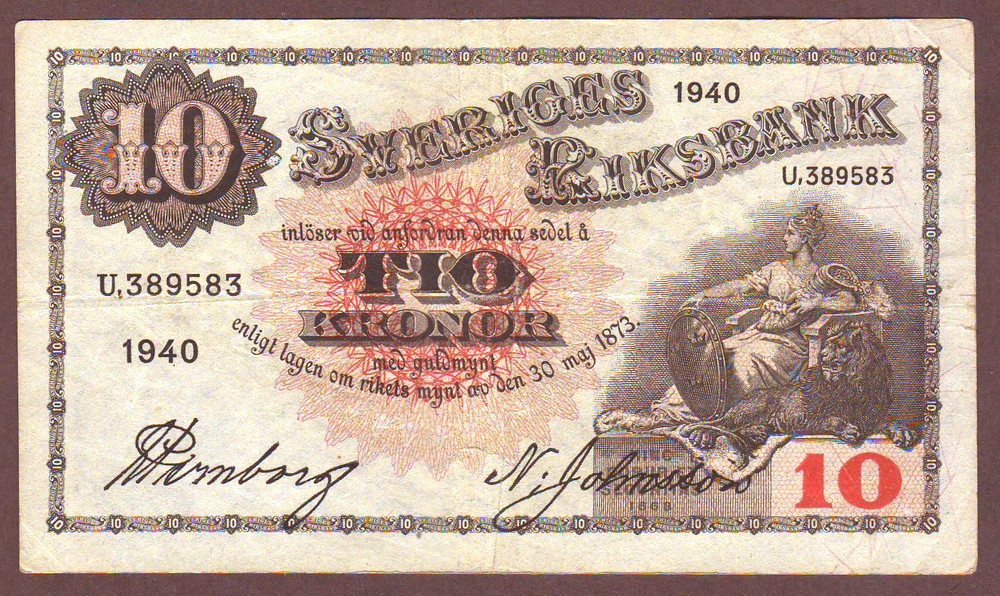 SWEDEN  10 Kronor  1940