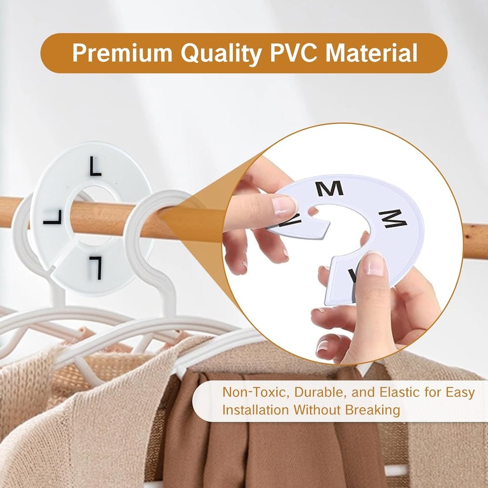 BRBASAP 8Pack Closet Divider Size Rings Rack Markers