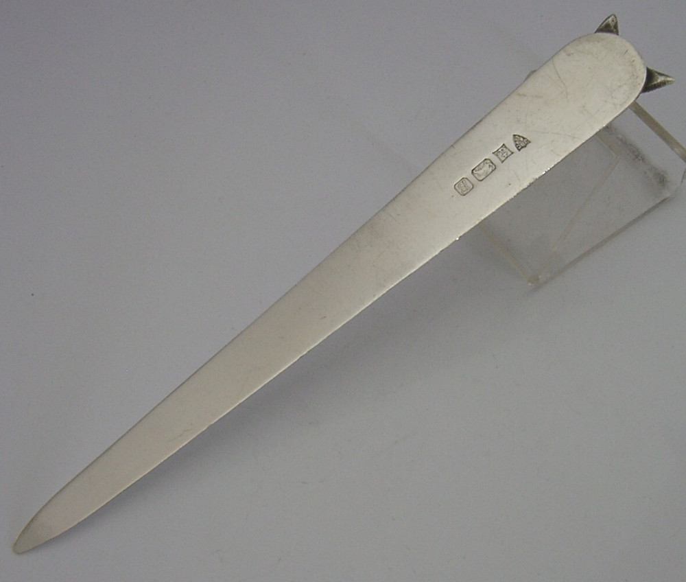 FOX ENGLISH SOLID STERLING SILVER LETTER ENVELOPE OPENER 1976 HUNTING eng EGG