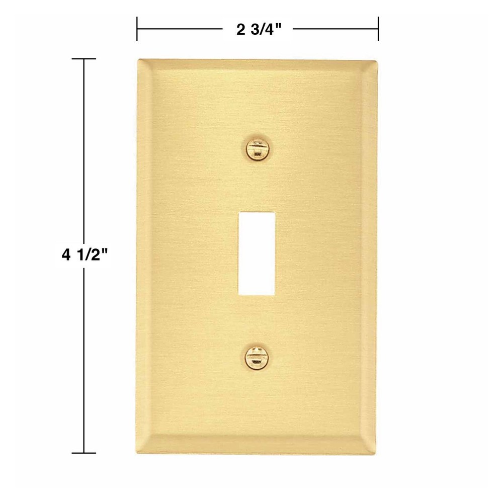 4 Switch Plate Brushed Brass Single Toggle/Dimmer | Renovator's Supply