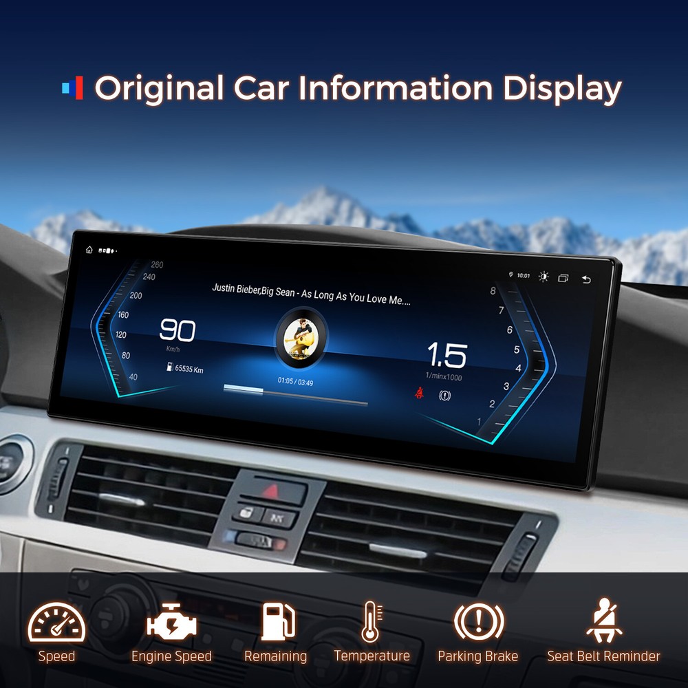 14.9" CarPlay 4G LTE Android Octa-Core Car GPS Stereo For BMW E90 E91 E92 CCC