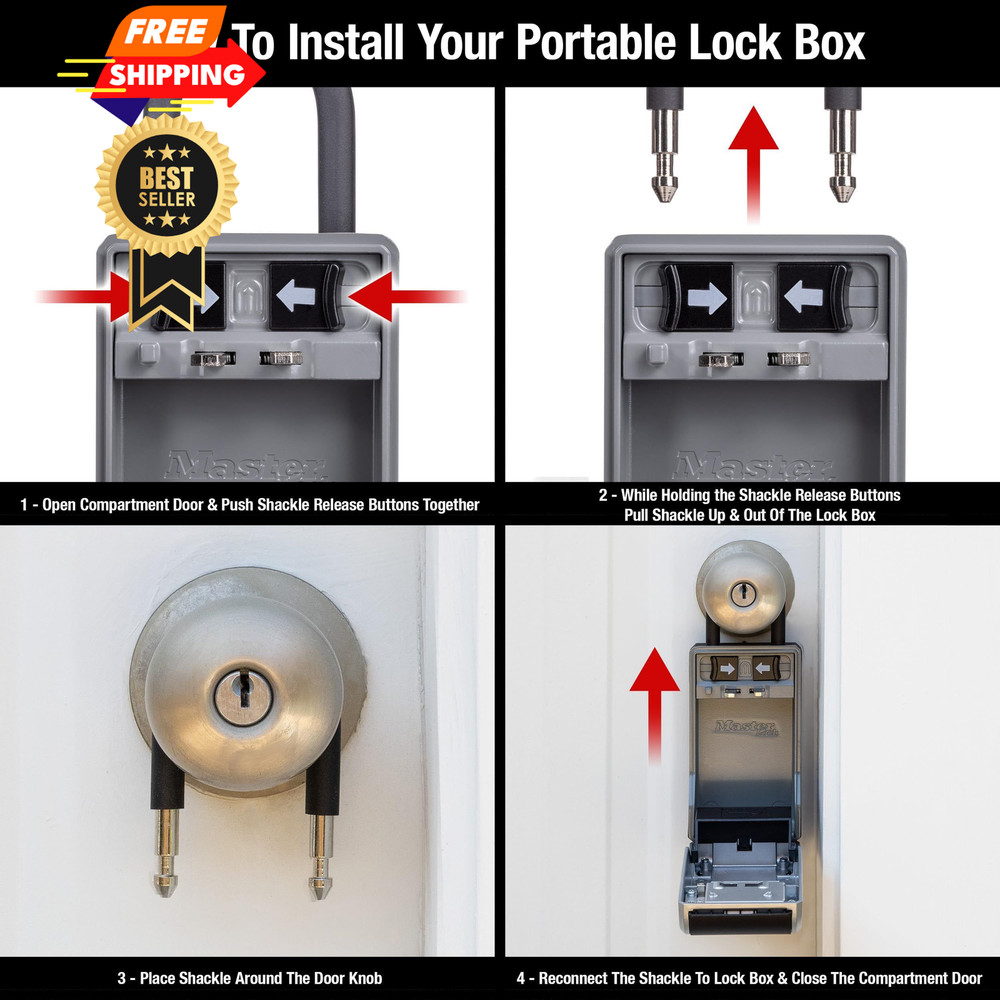 Master Lock High Capacity Key Lockbox, Combination Dial, 1 Pack, Black