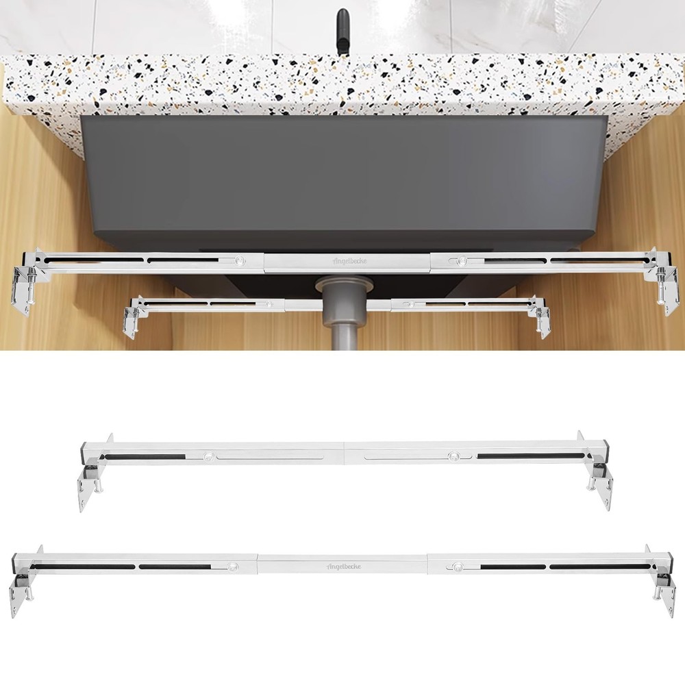 ANGELBECKE Undermount Sink Support Brackets – Adjustable Stainless Steel Brac...