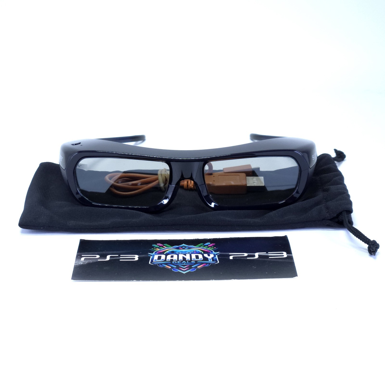Active 3D Glasses Sony TDG-BR250 W/ Charging Cable + Carrying Case