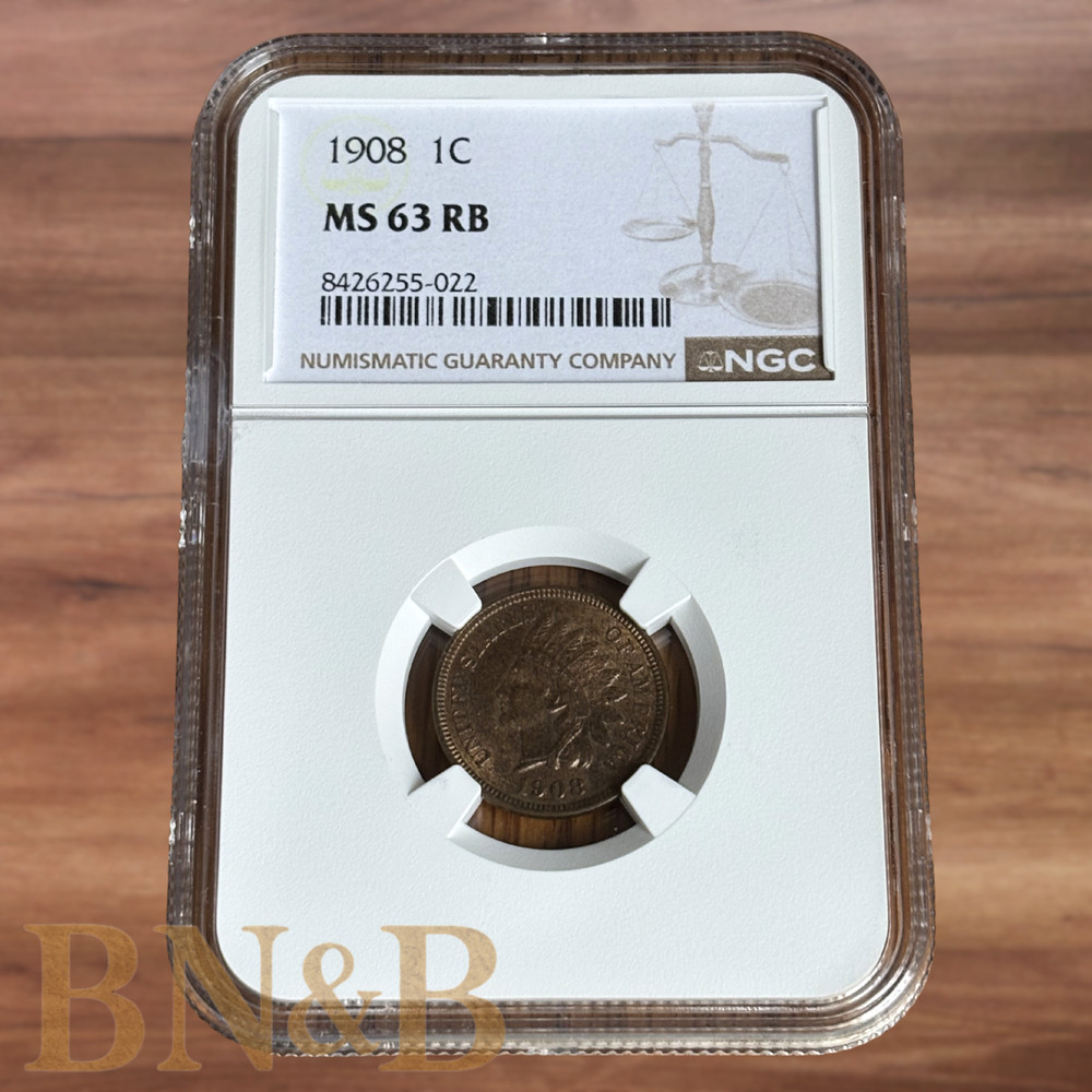 1908 Indian Head Penny NGC MS63 RB