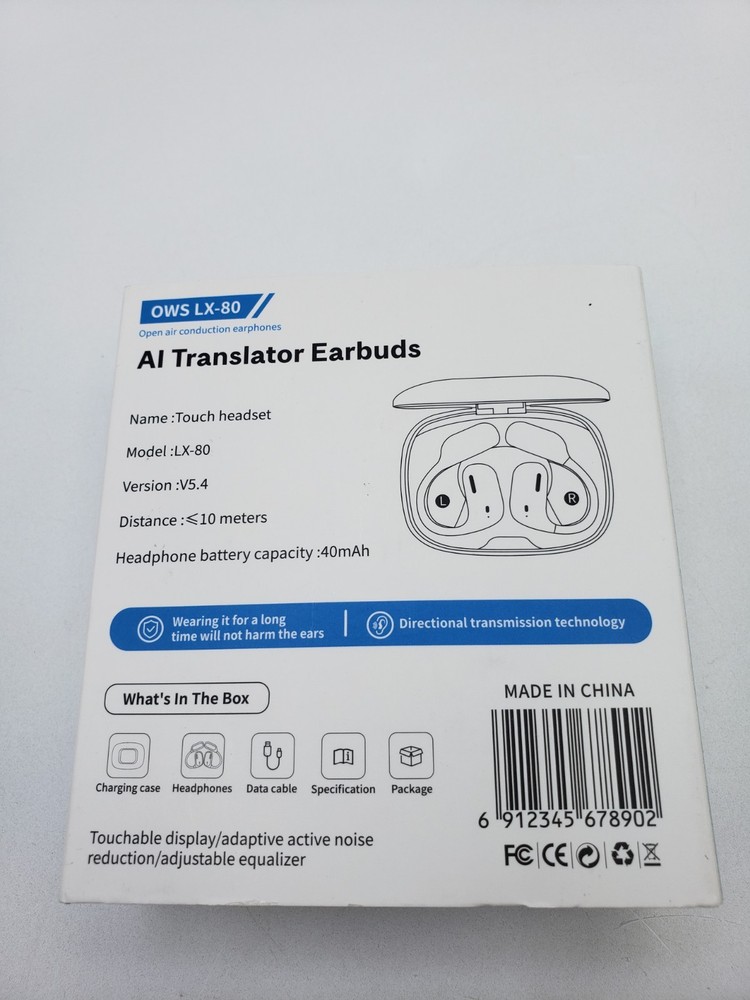 OWS LX-80 AI Translator Earbuds