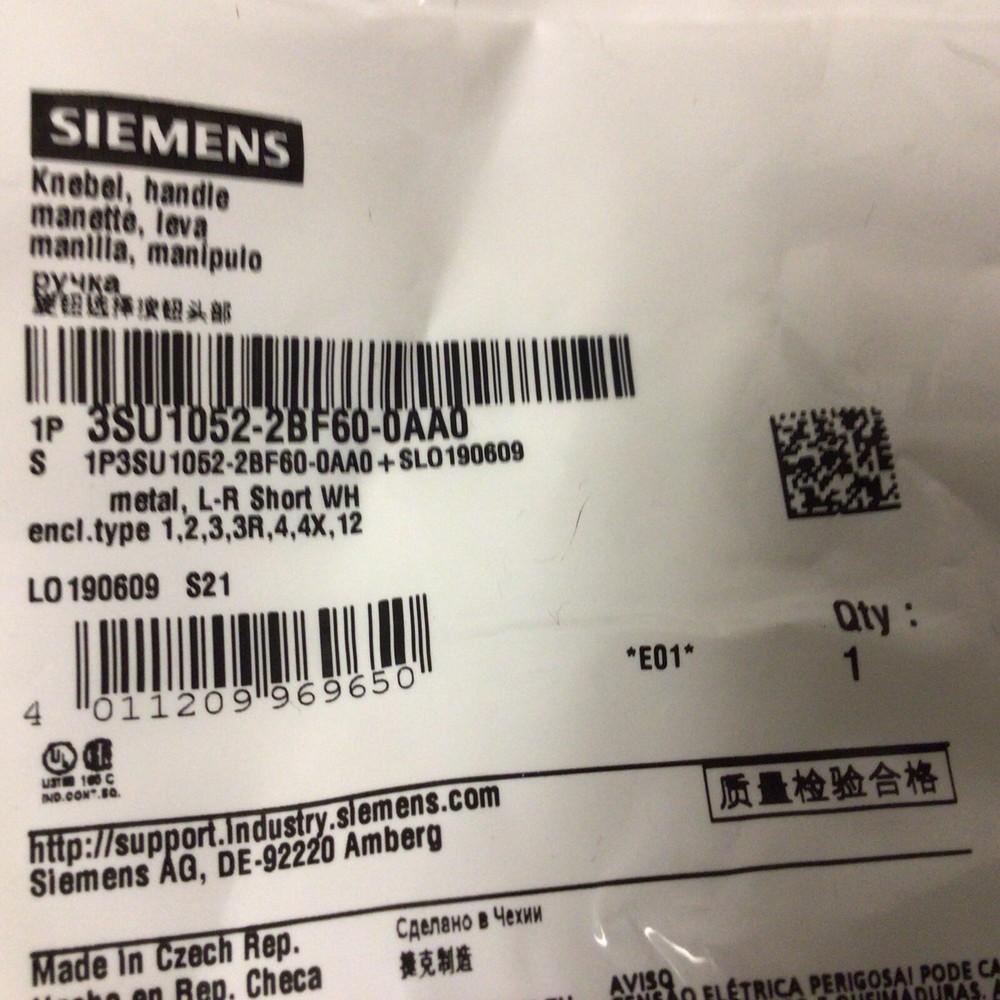 Siemens Rotary Switch 3SU1052-2BF60-0AA0