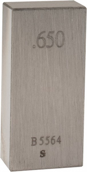 0.65" Rectangular Steel Gage Block Accuracy Grade AS-1, Includes NIST Traceab...
