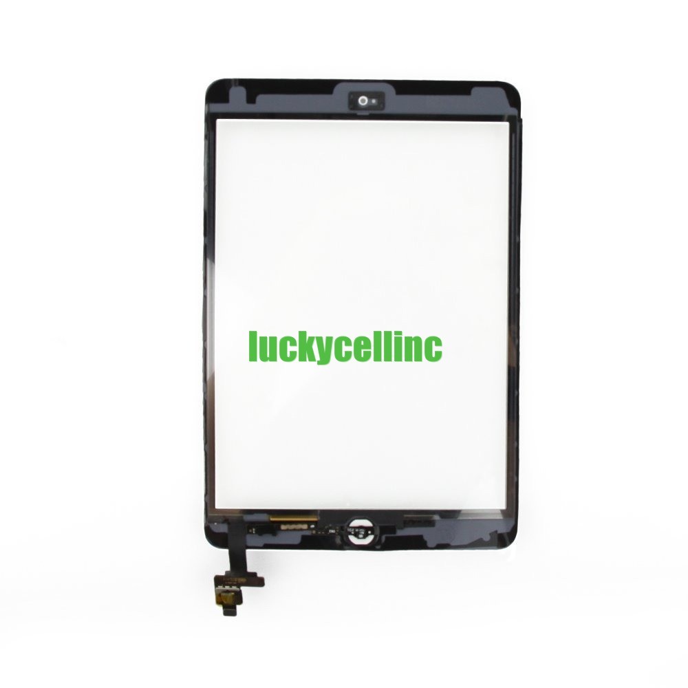 For Ipad Mini 1 2 Touch Screen Digitizer + IC Connector Chip + Home Button White