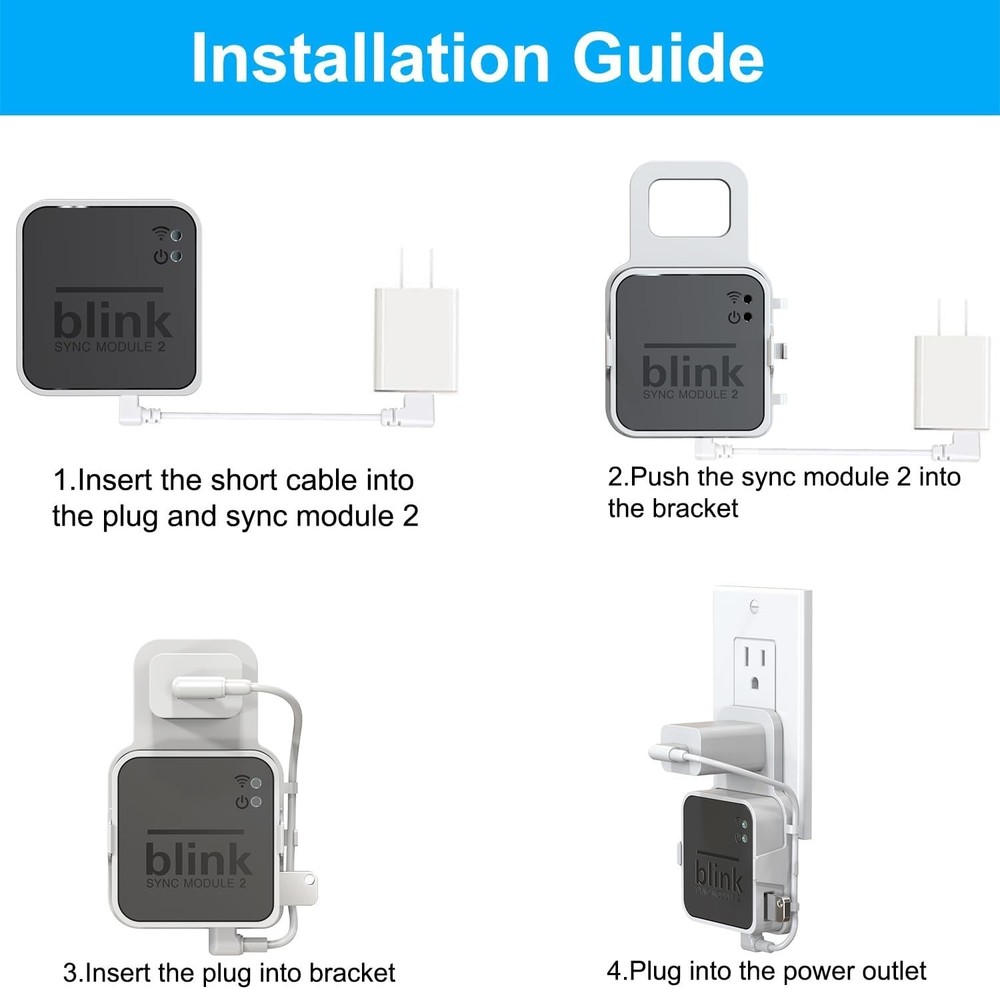 USB Flash Drive256GB and Outlet Wall Mount for Blink Sync Module, with Short Ca
