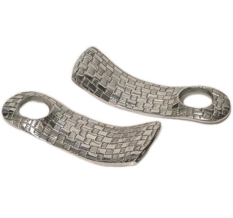Silver-Tone Wine Bottle Holders Basketweave Textured Design Anti-Gravity Float