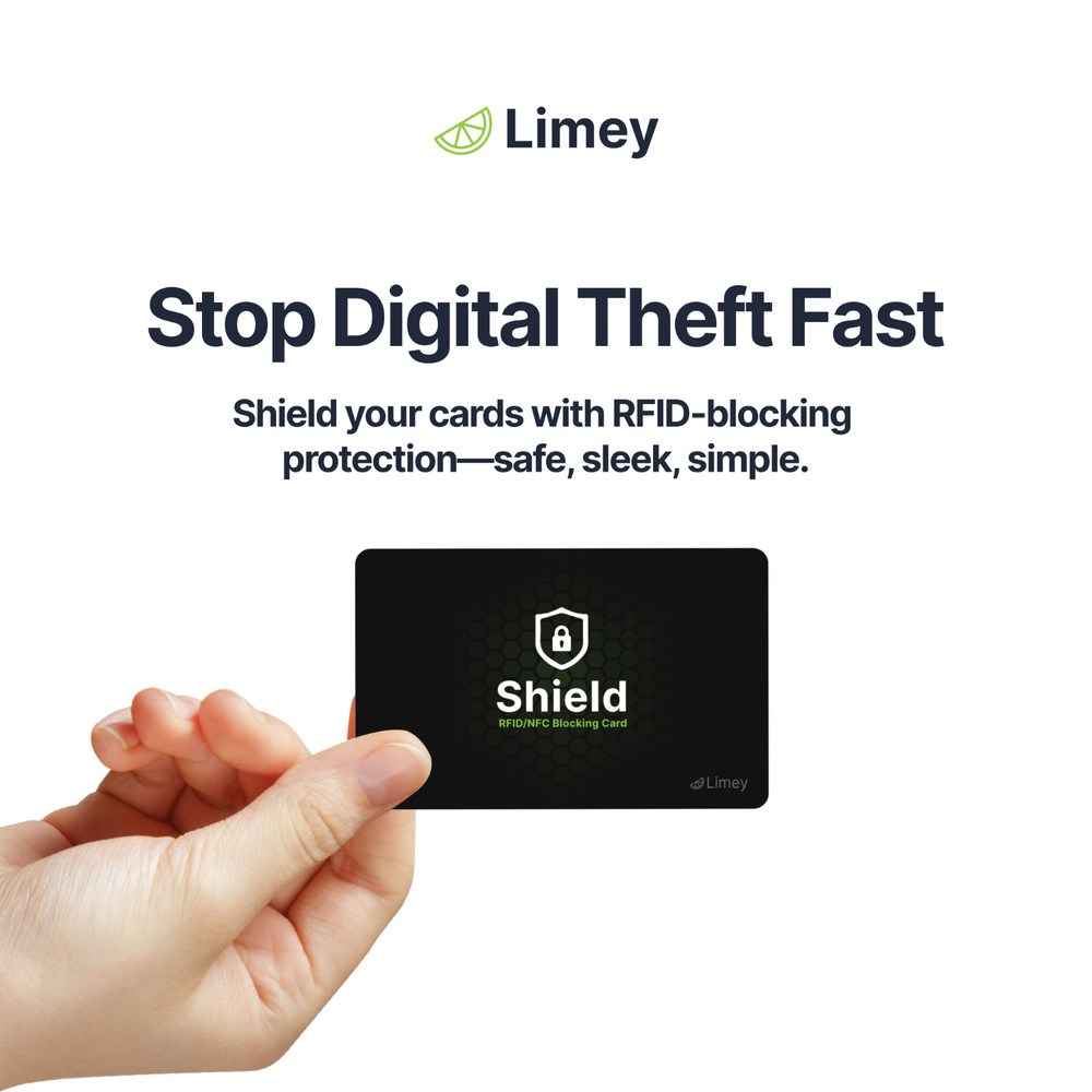Limey Pack RFID Blocking Card Wallet Protector NFC Contactless Guard Black