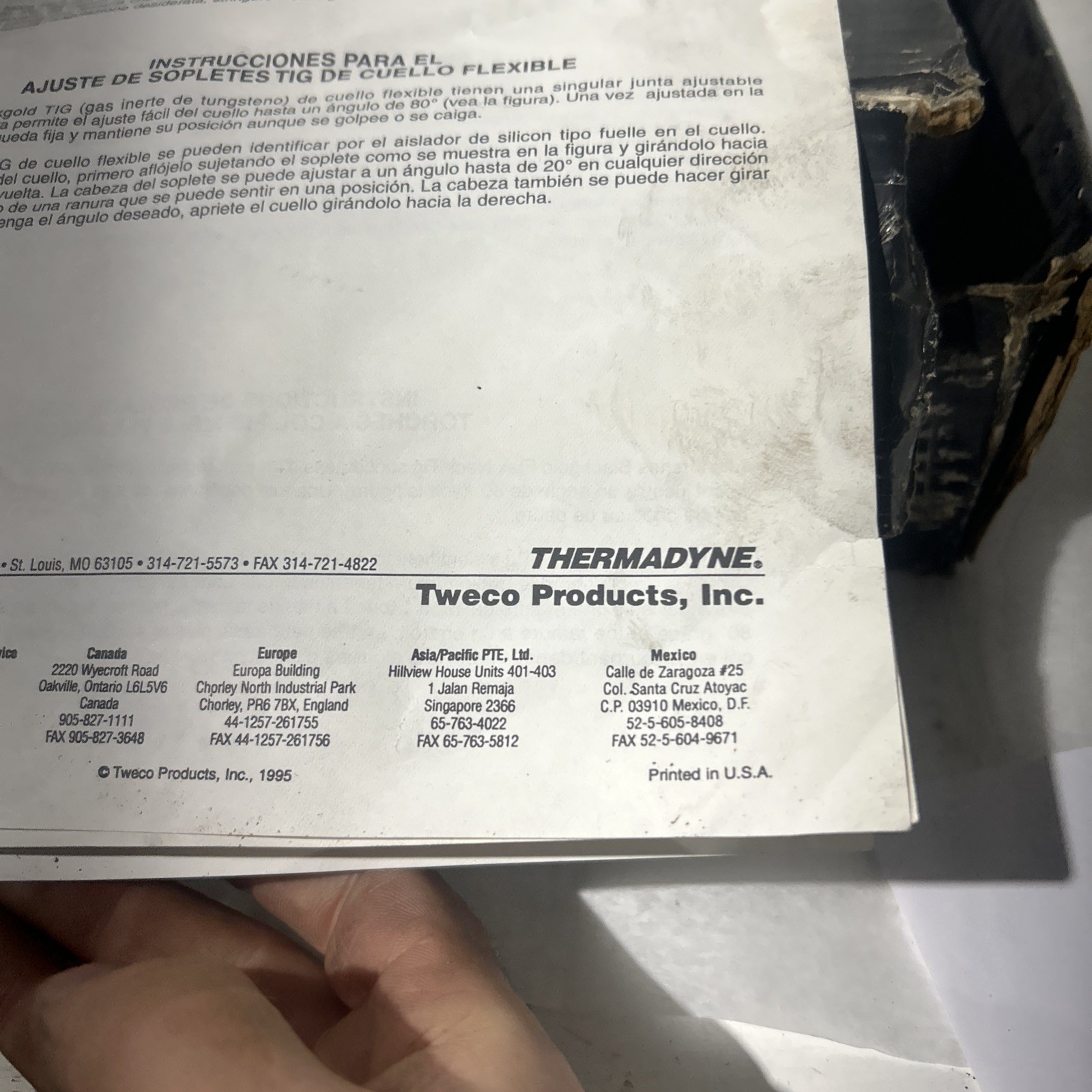 Black Gold Tig Torch Bgf-26v-25f. Welding Torch Flex Neck 200 Amp Arcair 25’