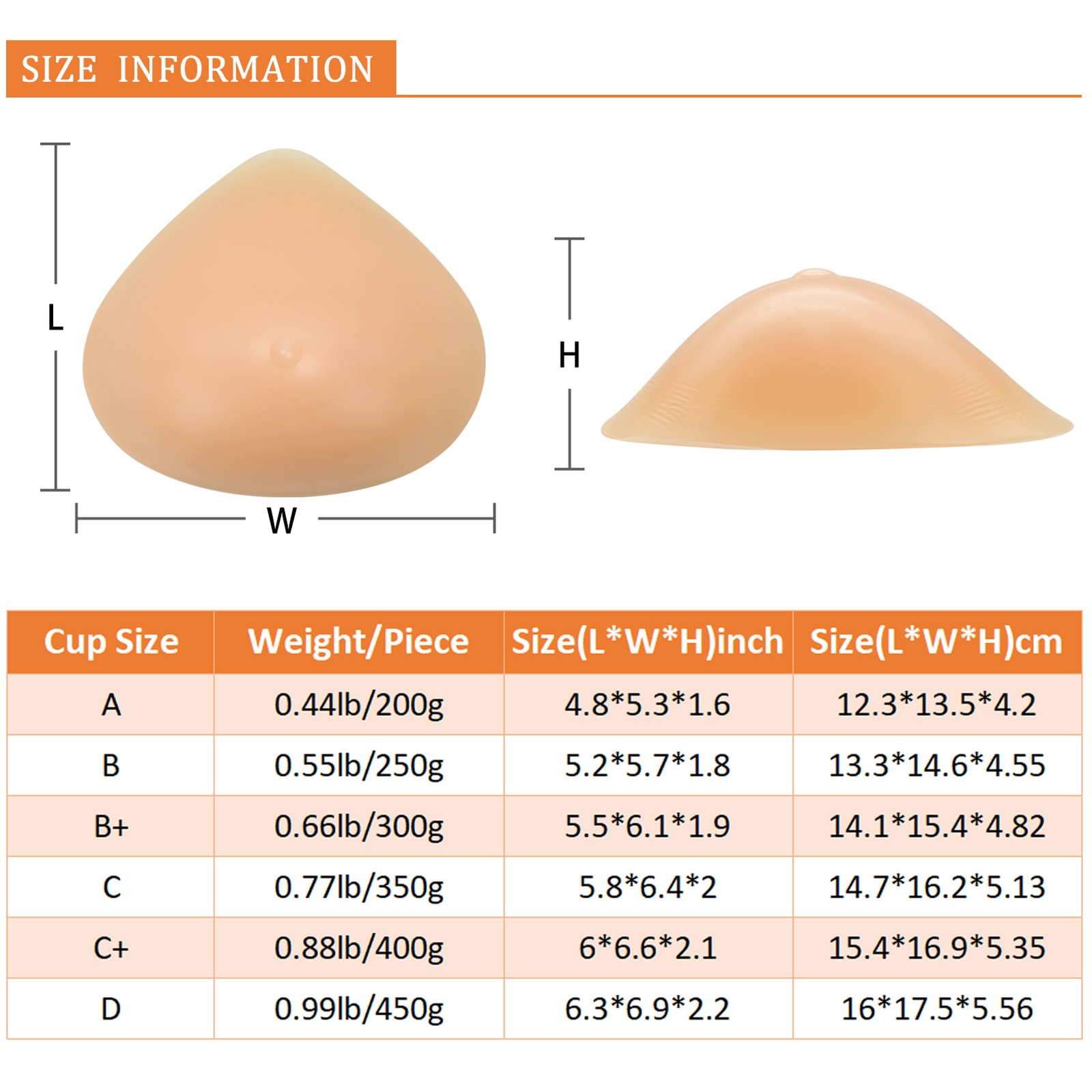 Silicone Breast Forms Pad Mastectomy Prosthesis Bra Enhancers One Piece