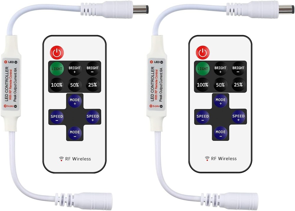 Smart Dimming Solutions - 2 Pack RF LED Controllers for Various Strips