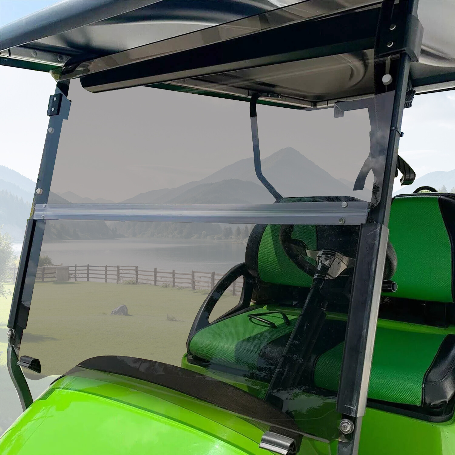 For Club Car Precedent 2004-Up Golf Cart Folding Tinted Windshield Windscreen