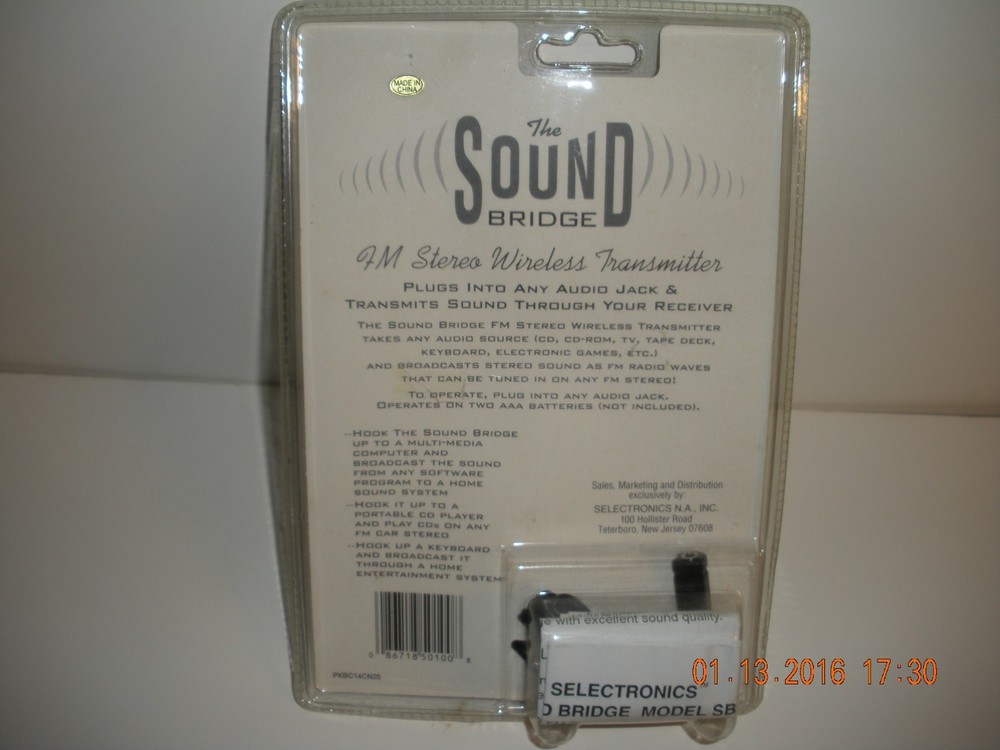 The Sound Bridge FM Stereo Wireless Transmitter SB100 NEW